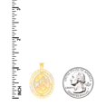 thumbnail image 4 of 10kt Tri-Color Gold Womens Cubic-Zirconia Hearts Border Sweet 16 Quinceanera Charm Pendant, 4 of 5