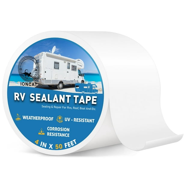 Cinta selladora de techo para autocaravanas IONCAT, 10 cm x 15 m, resistente a los rayos UV, blanca