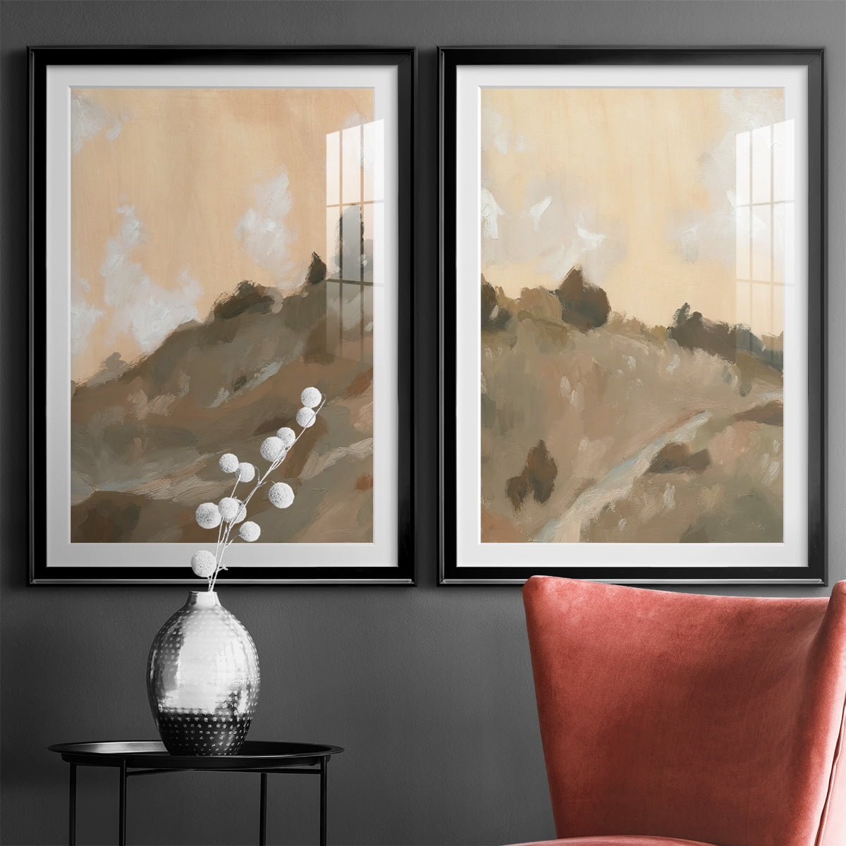 Wexford Home Hillside Walking Path III Premium Framed Print, 26.5" x 36.5" - Ready to Hang, Black (Set of 2)