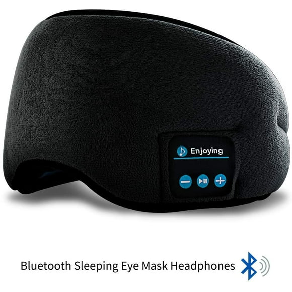 Bluetooth sleep mask with wireless headphones, wireless bluetooth headset with adjustable built-in speaker and microphone, washable, perfect for travel and sleep (large)