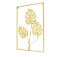 thumbnail image 6 of 3PCS Gold Metal Frame Leaves Hanging Wall Art Decoration w/ 9 Non-marking Nails, 6 of 12