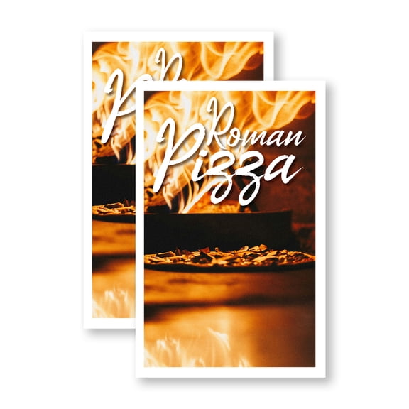 Roman Pizza (2-Pack) 24 Inch x 36 Inch Vinyl Decals | Sign Insert Peel & Stick Decals Stickers Window Signs | Authentic Italian Cuisine, Fresh Ingredients, Restaurant Promotions | Made