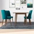 thumbnail image 6 of Alpen Modern Solid Wood Table and Teal Velvet Chair Dining Room Furniture Set, 6 of 6