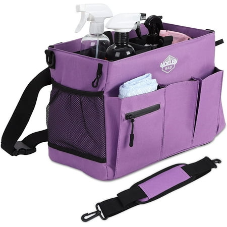 

Large Wearable Cleaning Caddy Bags with Handle and Shoulder and Waist Straps for Cleaning Supplies for Furniture Storage Car Organ