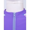 thumbnail image 5 of MSemis Kids Girls Athletic Swimsuit Two Piece Short Sleeve Rash Guard Swimwear Set Purple Fish Scales 6, 5 of 6