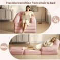 thumbnail image 2 of Yaheetech 2-in-1 Convertible Sofa  Bed Folding Sleeper Chair Bed Chenille Sofa with Armrests  Bean Bag Chair for Living Room, Pink, 2 of 7