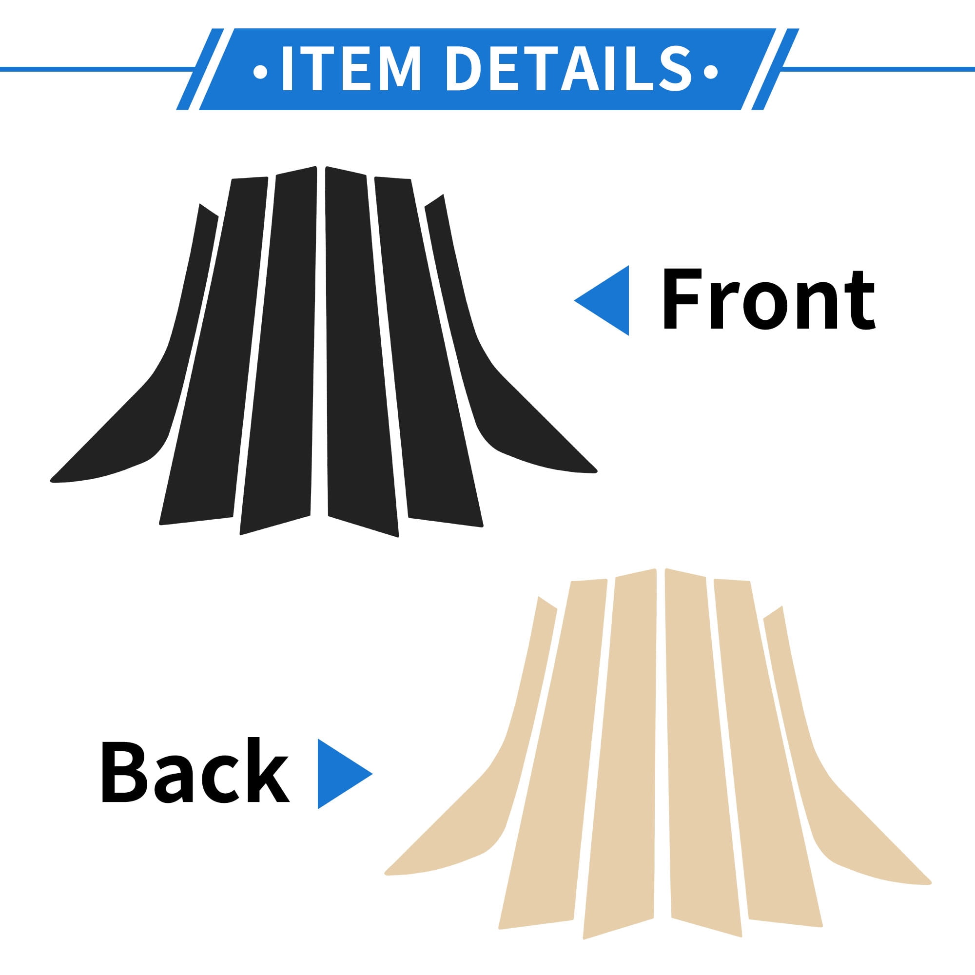 Unique Bargains 6 Pcs Door Pillar Window Trim for Land Rover Discovery Sport 2015-2019