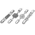 thumbnail image 1 of 4Pcs Classic Design Silver Duckbill Shape Alloy Sweater Clips Holding Scarves Together 4Inches, 1 of 8