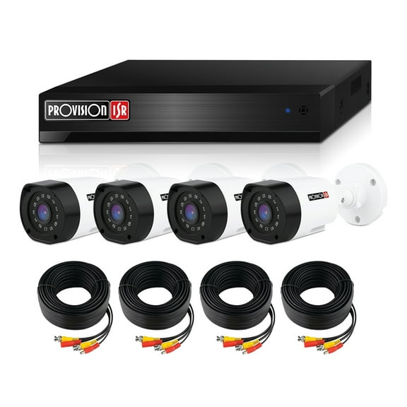 Kit Cámaras de seguridad CCTV Provision 1080p Full HD 4 cámaras y accesorios Provision-ISR PAK4LIGHTCC2MP