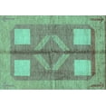 thumbnail image 1 of Ahgly Company Indoor Rectangle Abstract Turquoise Blue Modern Area Rugs, 4' x 6', 1 of 4