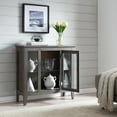 thumbnail image 6 of Leick Home Entryway Curio Cabinet with Interior Light in Distressed Gray Wash, 6 of 8