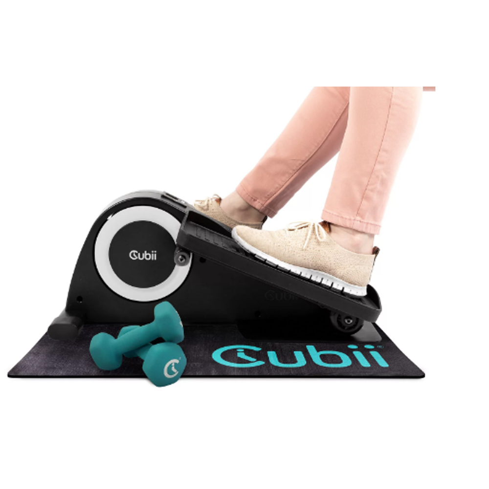 Cubii JR1 Compact Seated Elliptical Starter Set with 3 lb. Dumbbells
