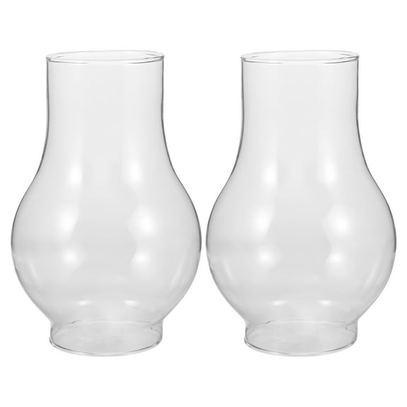 FRCOLOR 2Pcs Oil Lamp Glass Lamp Shade Clear Kerosene Lamp Chimney Kerosene Lamp Cover
