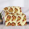 thumbnail image 4 of Throw Blanket for Couch, Cute Pizza Cartoon Super Soft Fuzzy Comfy Warm Throw Blanket, Cuteness Lightweight Cozy Plush Flannel Blanket & Throws for Sofa and Bed All Season, 4 of 5