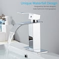 thumbnail image 2 of Wovier Chrome Waterfall Bathroom Sink Faucet with Supply Hose,Single Handle Single Hole Lavatory Faucet,Basin Mixer Taps Commercial, 2 of 7