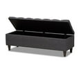 thumbnail image 2 of Brette Mid-Century Modern Charcoal Fabric Upholstered Dark Brown Finished Wood Storage Bench Ottoman, 2 of 5