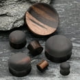 thumbnail image 2 of A Pair of Concave Tiger Ebony Wood Double Flared Plug, 2 of 3