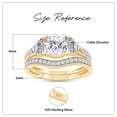 thumbnail image 2 of AFFY 4.5CT Cushion & Round White CZ Engagement Bridal Ring 14K Yellow Gold over Silver-4, 2 of 6
