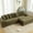 Corduroy Green, variant on 110'' Boneless Couch, Modern Corduroy Couch, Convertible Sleeper Sofa Bed Full, Left L-Shaped Floor Sofa, 8 Pillows, 2 Movable Pockets, Sectional Couches for Living Room, Apartment, Black