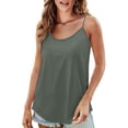thumbnail image 2 of WULMLEO Women Scoop Neck Tank Top Adjustable Spaghetti Straps Sleeveless Cami Undershirt Loose Fit Casual Shirts Summer 2026 Gray XL, 2 of 6
