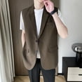 thumbnail image 4 of Blczomt Mens Big and Tall Tank Tops Sleeveless Dress Vest Pocket Brown Waistcoat Formal Tank Tops, 4 of 8