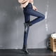thumbnail image 2 of Gibobby pantalones mujer Pantalones casuales de cintura alta elásticos de terciopelo de talla grande para mujer a la moda (Gris, 27), 2 of 5
