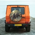 thumbnail image 6 of Rateoe Jungle Dinosaur Pattern Tire Cover Wheel Protectors Weatherproof Wheel Covers Universal Fit for Trailer Rv SUV Truck Camper Travel Trailers Accessories-15 inch, 6 of 6
