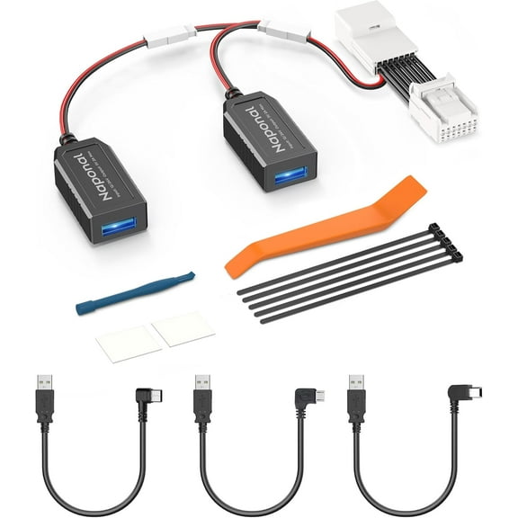 GPS Dash Cam Power Adapter,(14Pin Type B Connector) Mirror Camera Radar Charger Station GPS Dashcam Charger Cable for Select Jeep Compass, Dodge Ram 1500 Classic, Connects to Rearview Mirror