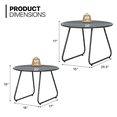 thumbnail image 2 of MoNiBloom Round Nesting Coffee Table Set of 2, Steel Snack End Table, for Living Room Balcony Office, Black, 2 of 10