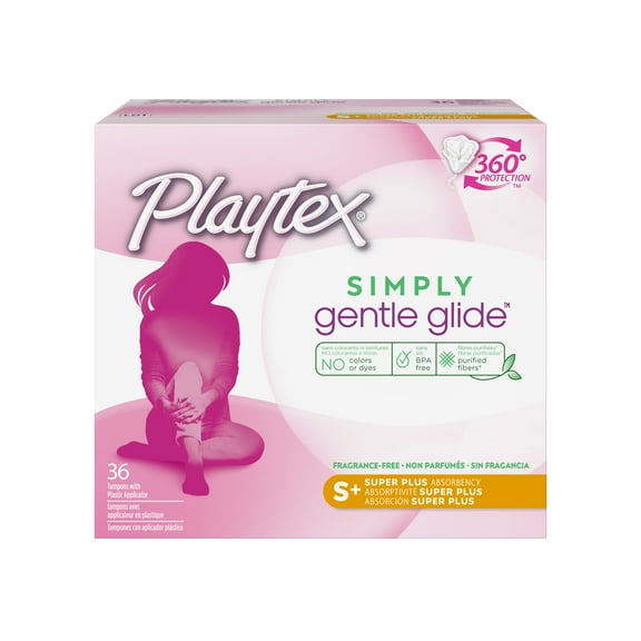 Playtex Simply Gentle Glide Tampons, Unscented, Super Plus, 36 Ct