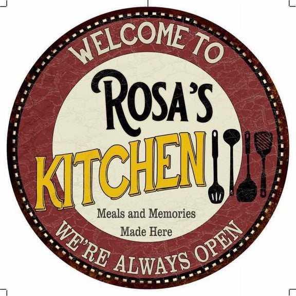 Rosa's Kitchen 14" Round Metal Sign Bar Game Room Wall Decor 100140040114