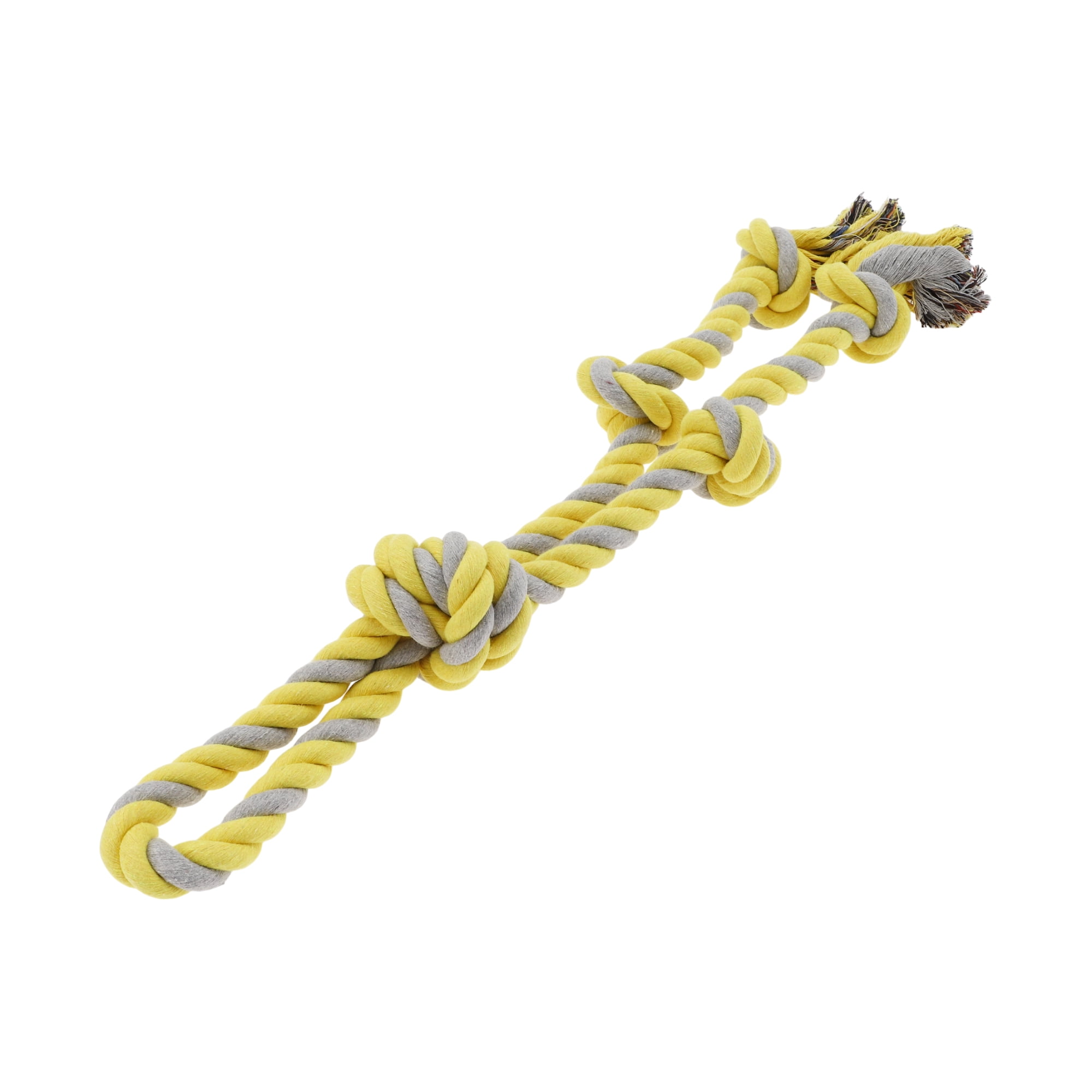 Unique Bargains Knots Shape Dog Chew Rope Durable Braided Cotton Teeth Cleaning Rope for Cats Dogs Rose Gray Yellow