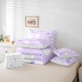 thumbnail image 6 of meiyoeat Purple Rainbow Cloud Monogram L 7 Pieces Full Size Bedding Sets,Stars Loves Initial Full Size Bed in a Bag For Girl,Colorful Stars Reversible, 6 of 7