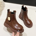 thumbnail image 7 of Linfrsh Boots for Girls Girls Shoes Fashion Solid Color Short Boots Non-Slip Breathable Women Boots Toddler Children Kids Trendy Baby Footwear Brown,2, 7 of 7