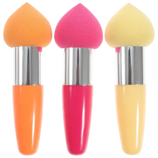 FELTECHELECTR 3 esponjas con forma de gota de agua para base de maquillaje, corrector y crema líquida para mujer (rojo, azul y piel)