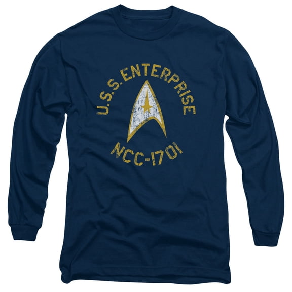 Star Trek Collegiate Long Sleeve Adult 18/1 T-Shirt Navy