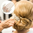 thumbnail image 3 of Unique Bargains Women Rhinestone Inlaid Flower Hair Comb Hair Accessory Hair Side Comb Clips  Rhinestone Head Pieces White, 3 of 7