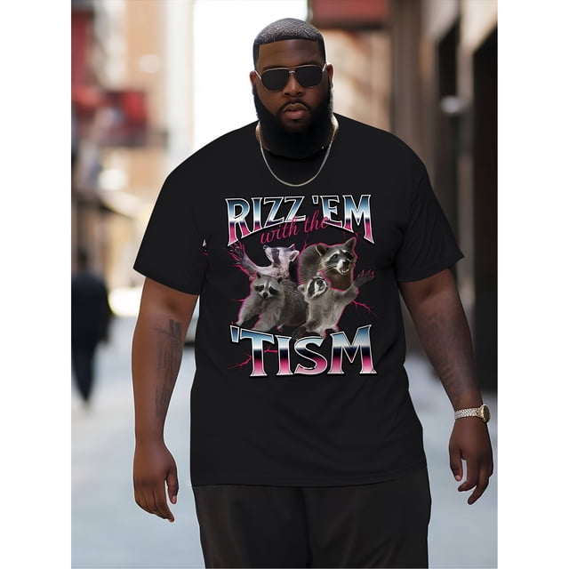 Men'S Casual Short Sleeve T-Shirt - 100% Regular Fit Round Neck Tee with Bold WHYNOT Letter Print, Digital Heat Transfer Graphic, Black & White Contrast for Casual Attire, Comfortable Clothing, Modern
