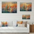 thumbnail image 4 of Designart "Sailboat Abstract Coastal Euphony II" Sailing Boat Print on Natural Pine Wood, 4 of 5