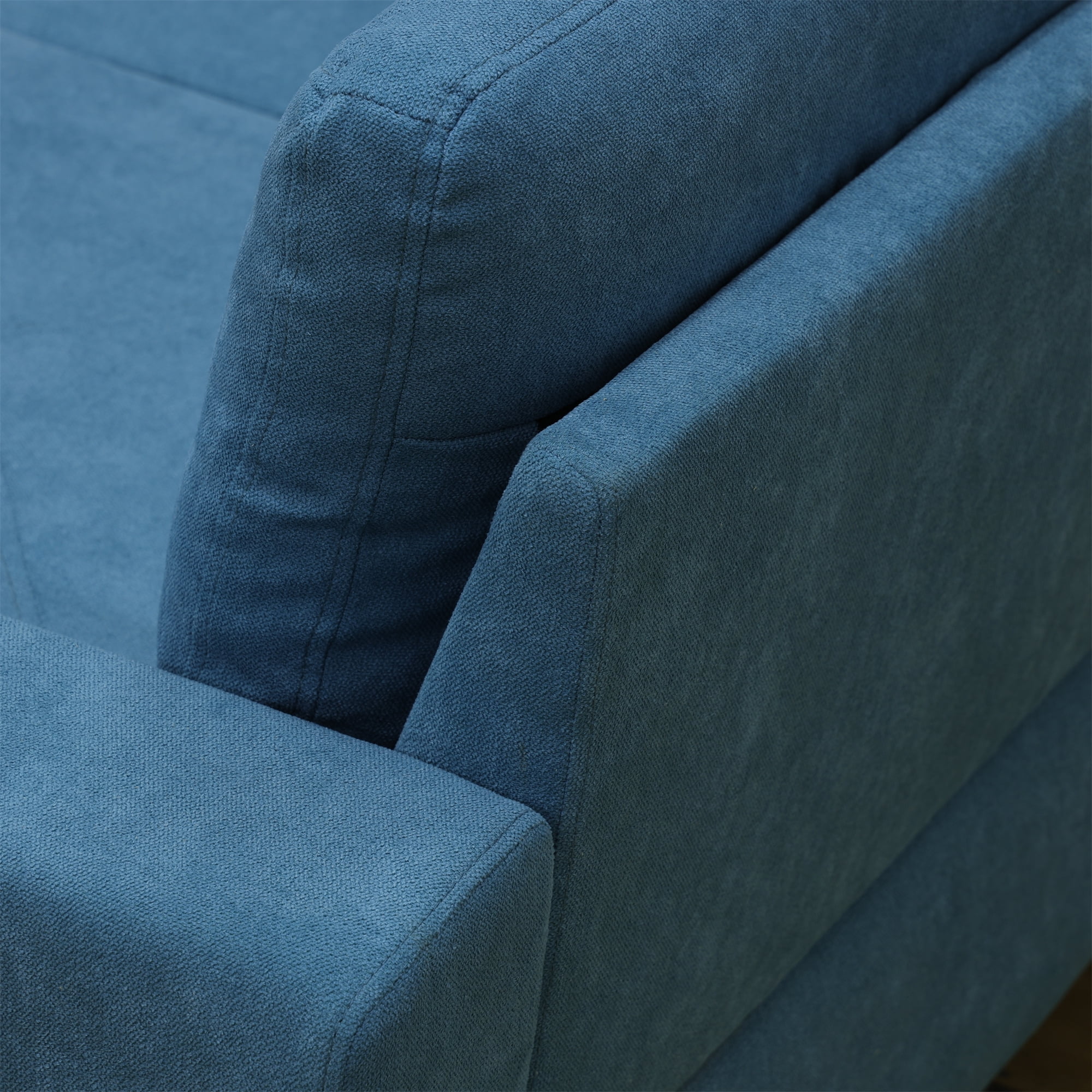 Aukfa 6-Seater L Shaped Sectional Sofa Modular Couch for Living Room, 2 Pillows, Flannel, Blue