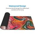 thumbnail image 2 of Abstract Red Black Colorful Marble Fluid Liquid Marbled Pattern Topographic Contour Gaming Mouse Pad 31.5 X 11.8 Inch XL Extended Keyboard Non-Slip Rubber Base with Stitched Edges for Home Office, 2 of 7