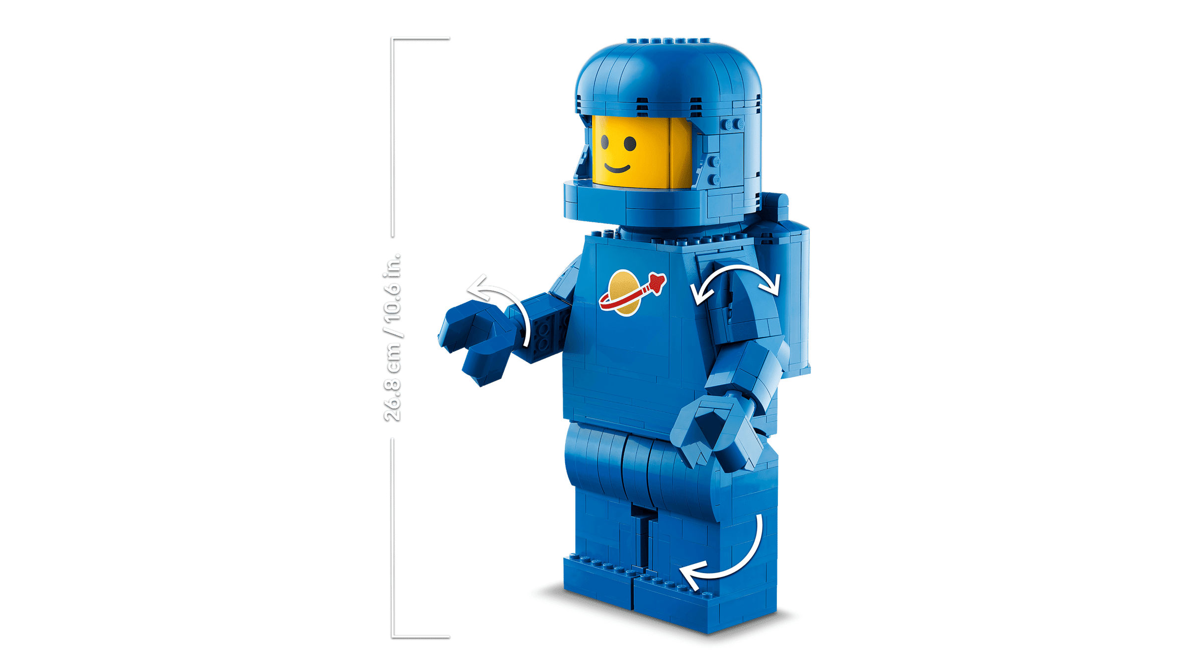 LEGO Up-Scaled Blue Astronaut Minifigure – 793-Piece Buildable Space Figure with Movable Parts, Hidden Mini Robot & Rocket, Collectible Display Gift for Kids – 40921