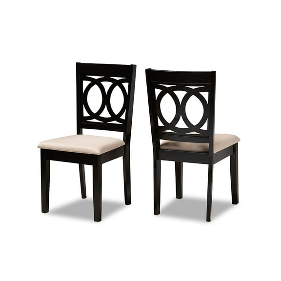 Baxton Studio Espresso Brown Finished Wood 2-Piece Dining Chair Set Set