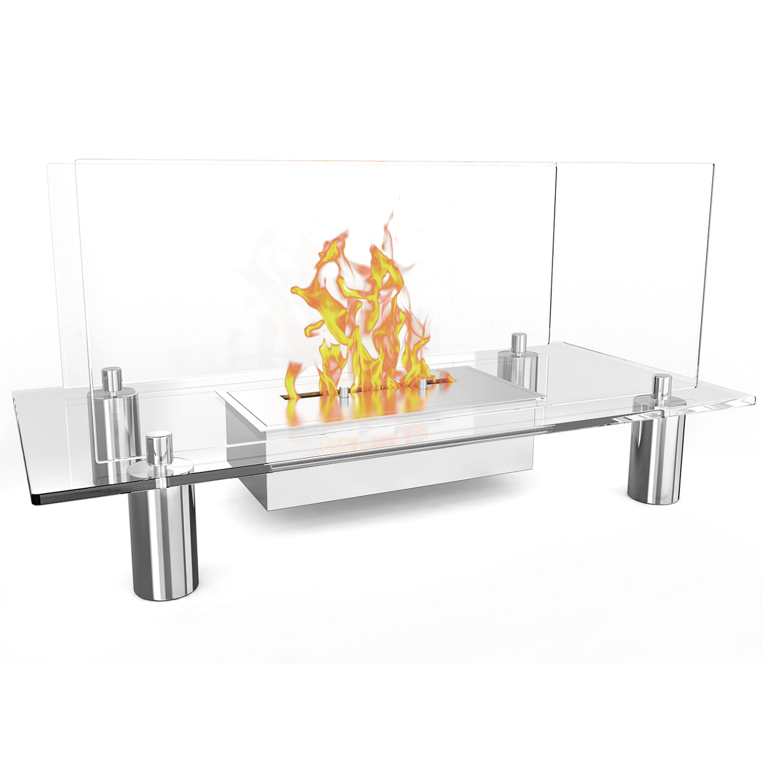 Regal Flame Delano Ventless Free Standing Bio Ethanol Fireplace Can Be Used as a Indoor, Outdoor, Gas Log Inserts, Vent Free, El