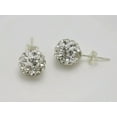thumbnail image 2 of U8MO 2 Pair Sparkle Clay Rhinestone Ear Studs Earrings 10mm Crystal Pave Disco Ball, 2 of 4