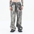 thumbnail image 2 of Nuevos jeans holgados con estampado digital de camuflaje y salpicaduras de tinta para otoño e invierno de 2024, 2 of 4