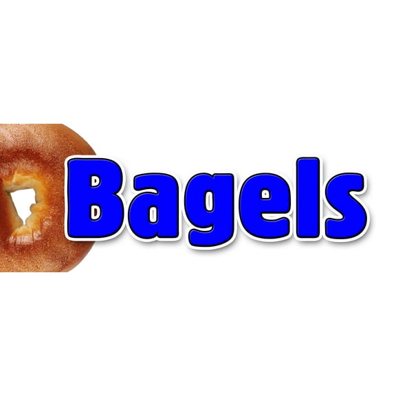12" BAGELS 1 DECAL sticker made fresh daily baked water bialys new york style