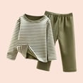thumbnail image 2 of Plebaso Toddler Baby Kids Winter Striped Long Sleeve Tops Pants Thickening Home Wear Clothes Suit, 2 of 4
