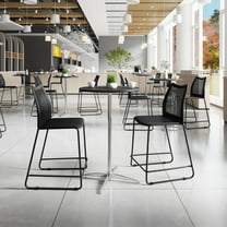 Flash Furniture Stack Counter Stool with Air-Vent Back and Powder Coated Sled Base