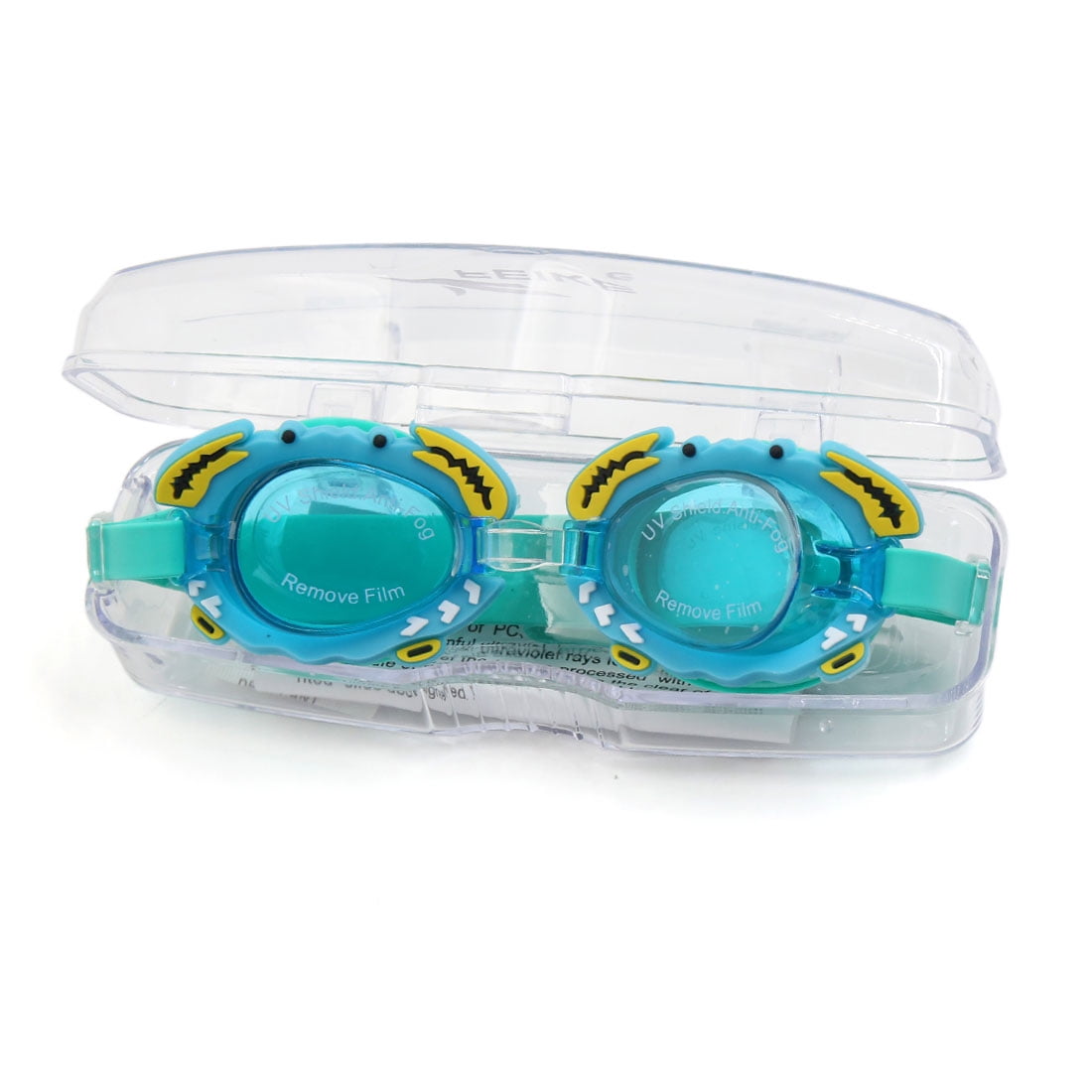 Kids Green Cartoon Crab Shaped Clear Vision Anti Fog Swimming Goggles by Unique-Bargains